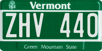 VT license plate ZHV440