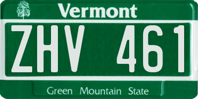VT license plate ZHV461