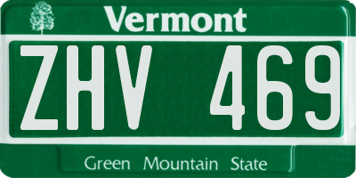 VT license plate ZHV469