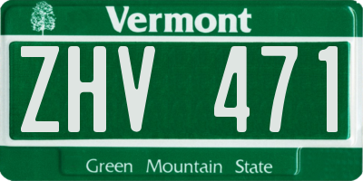 VT license plate ZHV471