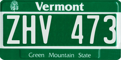 VT license plate ZHV473