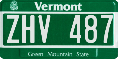 VT license plate ZHV487