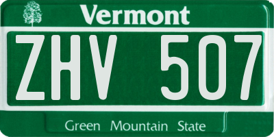 VT license plate ZHV507