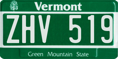 VT license plate ZHV519