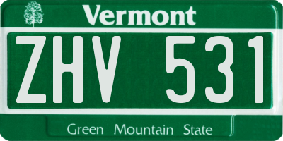 VT license plate ZHV531