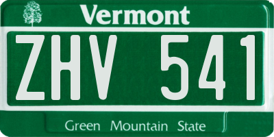 VT license plate ZHV541