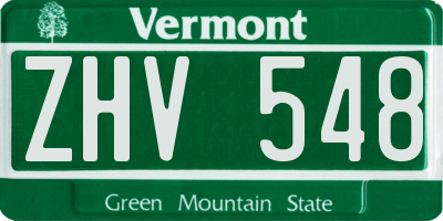 VT license plate ZHV548