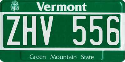 VT license plate ZHV556