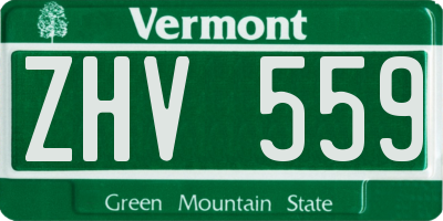 VT license plate ZHV559