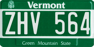 VT license plate ZHV564