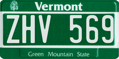 VT license plate ZHV569