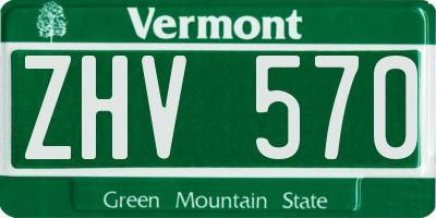 VT license plate ZHV570