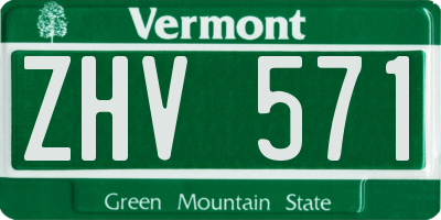 VT license plate ZHV571