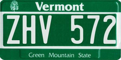 VT license plate ZHV572