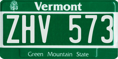 VT license plate ZHV573