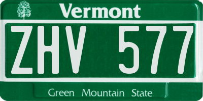 VT license plate ZHV577