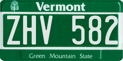 VT license plate ZHV582