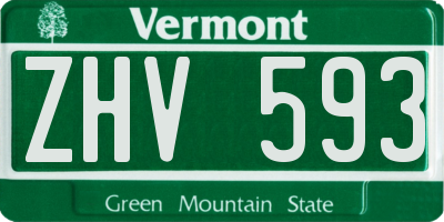 VT license plate ZHV593