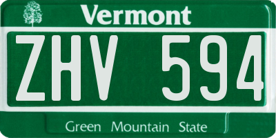 VT license plate ZHV594