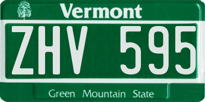 VT license plate ZHV595