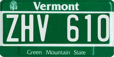 VT license plate ZHV610