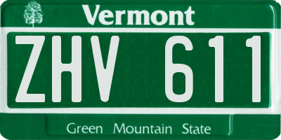 VT license plate ZHV611