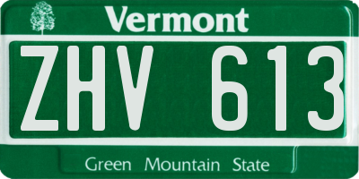 VT license plate ZHV613