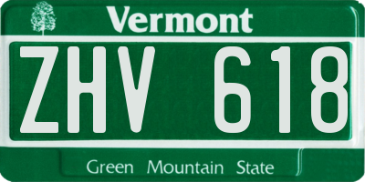 VT license plate ZHV618
