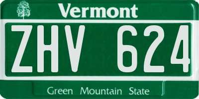 VT license plate ZHV624