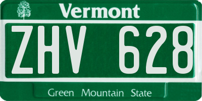 VT license plate ZHV628