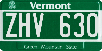 VT license plate ZHV630