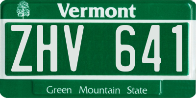 VT license plate ZHV641