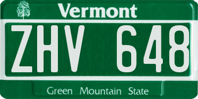 VT license plate ZHV648