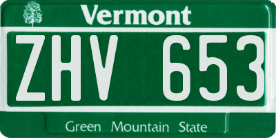 VT license plate ZHV653