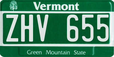 VT license plate ZHV655