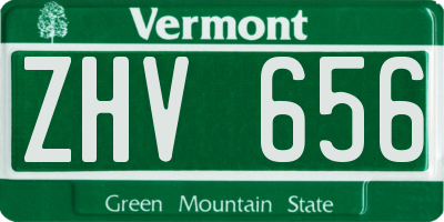 VT license plate ZHV656