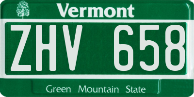 VT license plate ZHV658