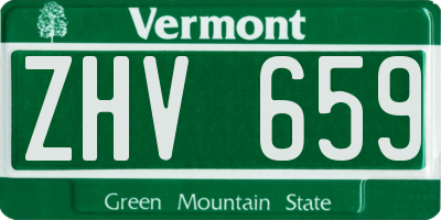 VT license plate ZHV659