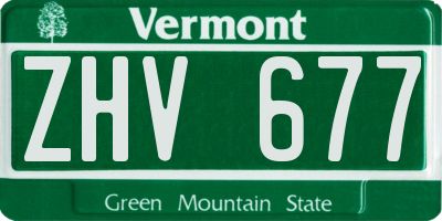 VT license plate ZHV677