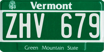 VT license plate ZHV679