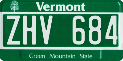 VT license plate ZHV684