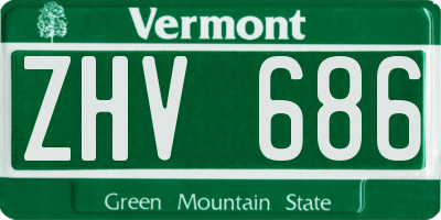 VT license plate ZHV686