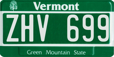 VT license plate ZHV699