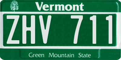 VT license plate ZHV711