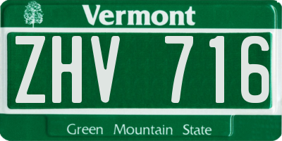 VT license plate ZHV716
