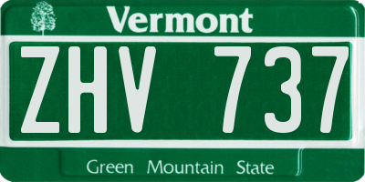 VT license plate ZHV737