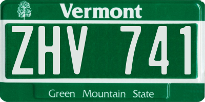 VT license plate ZHV741