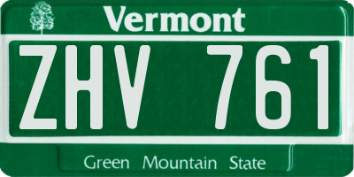 VT license plate ZHV761