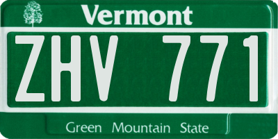 VT license plate ZHV771