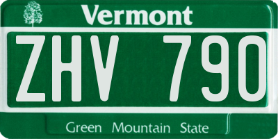 VT license plate ZHV790